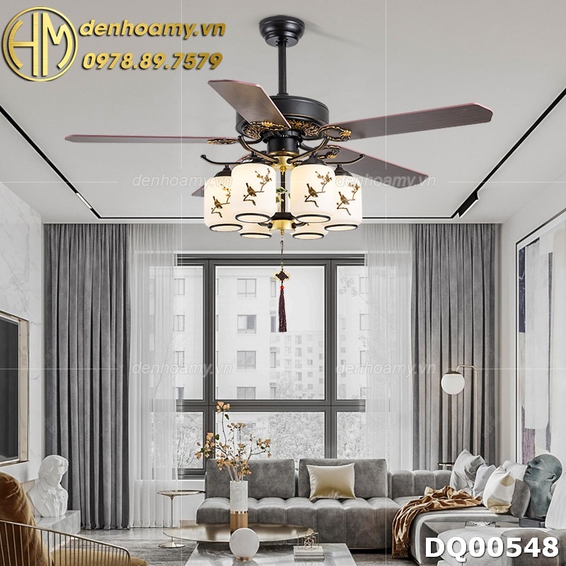 Quạt trần đèn trang trí nội thất phong cách Trung Hoa DQ00548