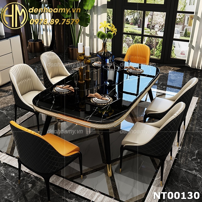 Bộ bàn ghế phòng ăn cao cấp phong cách hiện đại sang trọng NT00130
