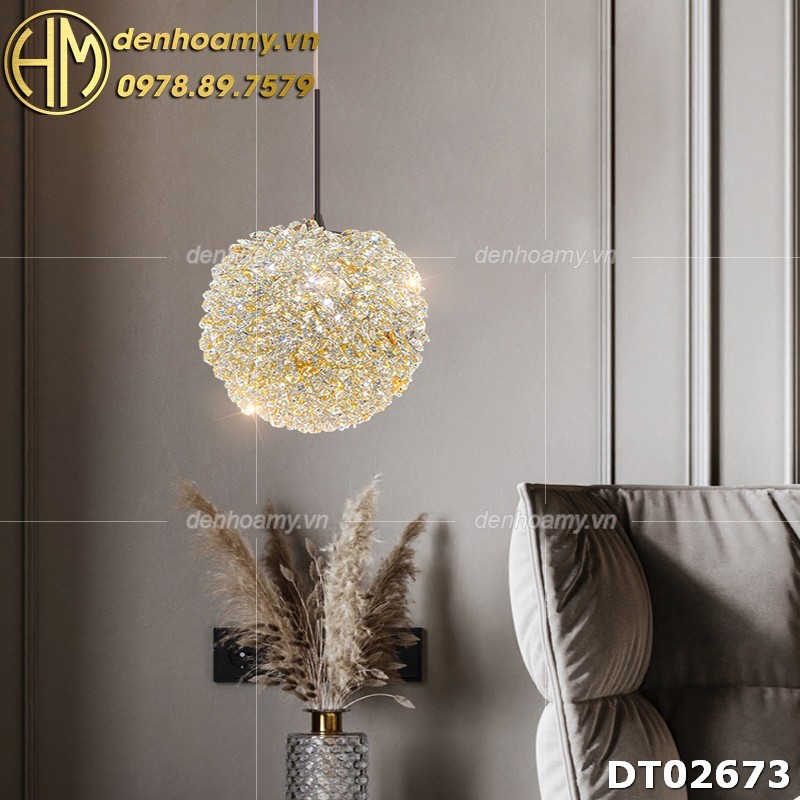 Đèn thả pha lê trang trí phòng ngủ phong cách hiện đại DT02673