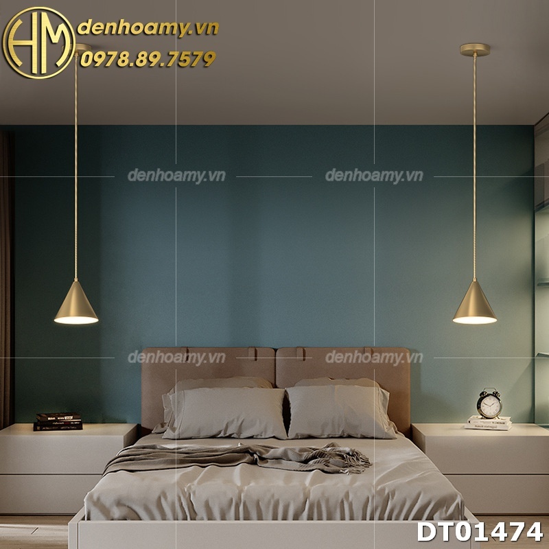 Đèn thả trang trí đầu giường bằng đồng phong cách hiện đại DT01474