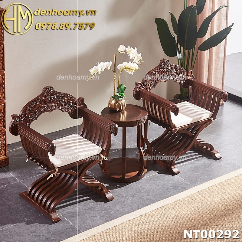 Bộ bàn trà gỗ tần bì trang trí nội thất phong cách Thái NT00292